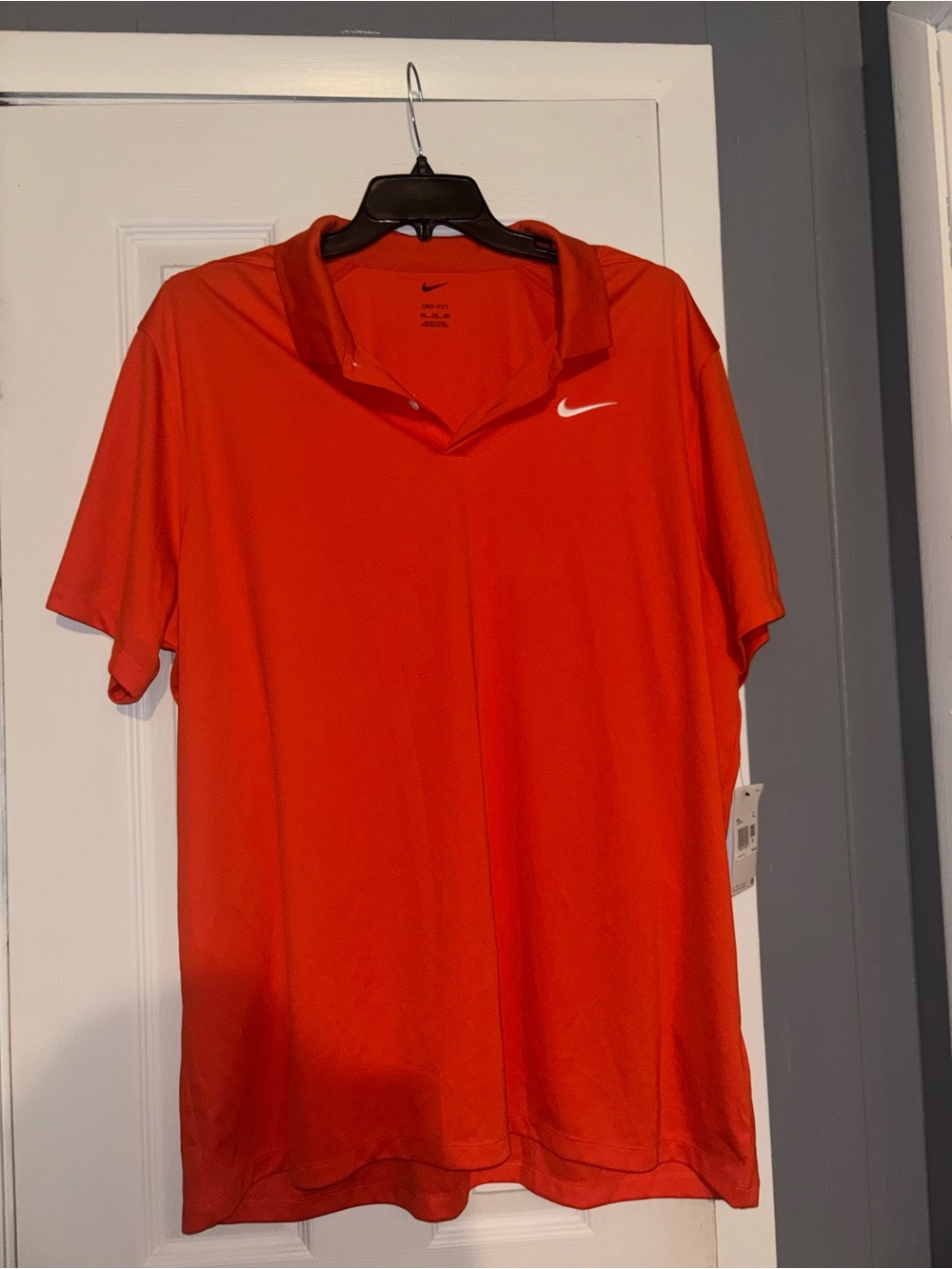 Nike Men’s Orange Short-Sleeve Polo with Swoosh